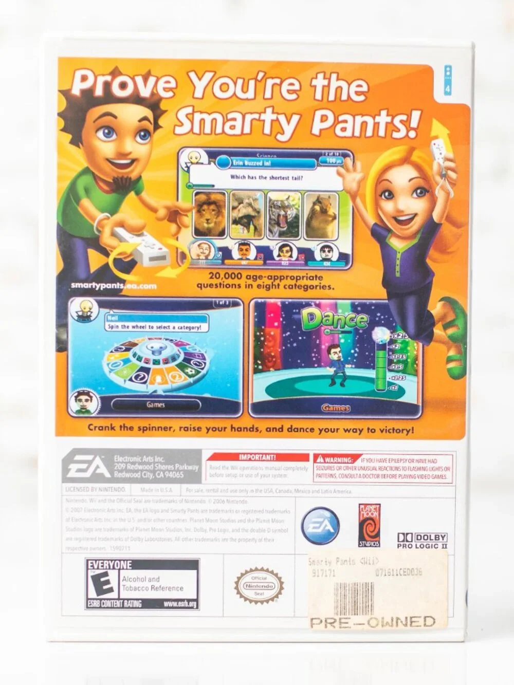 Smarty Pants Nintendo Wii 2007 EA Trivia Game Complete Disc Manual